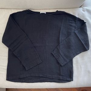 Black Crane Pull Over Shirt